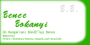 bence bokanyi business card